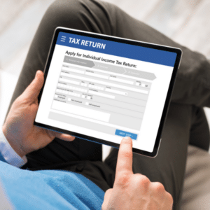 Parent filling out tax form for custody-related claim